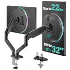 WALI Dual Monitor Stand for 13-32 inch Computer Screens, Dual Monitor Arms for 2 Monitors Holds up to 22 lbs, Height Adjustable Dual Monitors Mount, VESA 75x75/100x100mm (GSMP002N), Black - size: 13"-32", style: Dual Arms