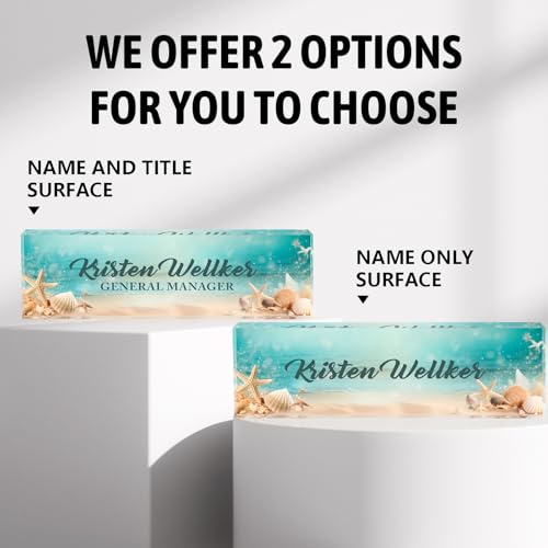 Desk Name Plate Personalized, Name Plate for Desk, Custom Office Desk Decor Office Gifts for Women Men, Acrylic Desk Accessories Employee Appreciation Gifts for Boss, Manager, Teacher, Nurse - color: Blue Underwater World