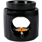 Essential Oil Burner for Scented Oil, Oil Warmer, Tealight Wax Melt Warmer, Candle Diffuser, Tea Light Holder, Black - color: Black