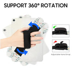 FINTIE Universal Tablet Hand Strap Holder for 9-11 Inch Tablets eReaders, 360 Degrees Swivel PU Leather Secure Portable Adjustable Handle Grip for iPad, Galaxy Tab and 9-11" Tablets (Spring Bloom) - color: Spring Bloom