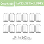 Glasseam Glass Bud Vases for Centerpieces: Clear Small Flower Vase Decor Bulk Set of 12 Simple Modern Decorative Vases for Flowers Mini Candle Vase Wedding Centerpiece for Dining Table Decorations