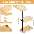 3 Layer Bath Tub Tray Table Liftable Freestanding Bamboo Bath Tray Caddy for Tub Against Wall Shelf Bathroom Organizer Shelf for Luxury Spa (Square) - color: Square