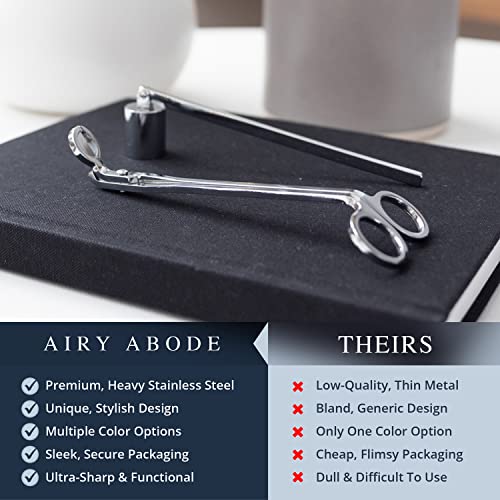 Airy Abode Candle Wick Trimmer and Candle Snuffer Accessory Set – Pick Your Color - color: Silver