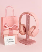 Luxury Rhinestone Headphone Stand – Cute Crystal Headset Holder for Gamer Girl Desk Setup – Bling Kawaii Desk Accessories with Soft Headrest – Aesthetic Gift for Daughter & Girlfriend (Pink) - color: Pink Sparkle