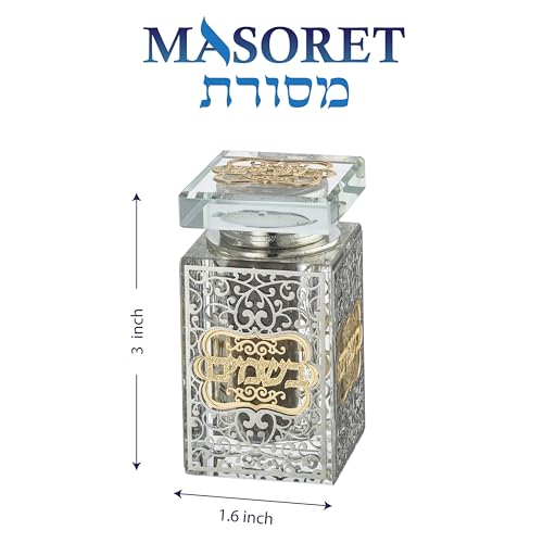 Glass Crystal Look Besamim Holder with Metal Plaque 3 * 1.6 Inch - color: Besamim Holder 3