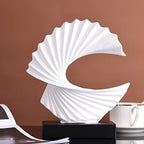White Wave Sculpture, Modern Ocean Wave Home Accents, Resin Art Statue for Shelf, Coffee Table, TV Stand Adornos Modernos - color: White