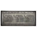 HF by LT Elephants Pattern Metal Boot Tray, 30 x 13 inches, Antique Zinc Finish - color: Elephants Pattern, Antique Zinc Finish
