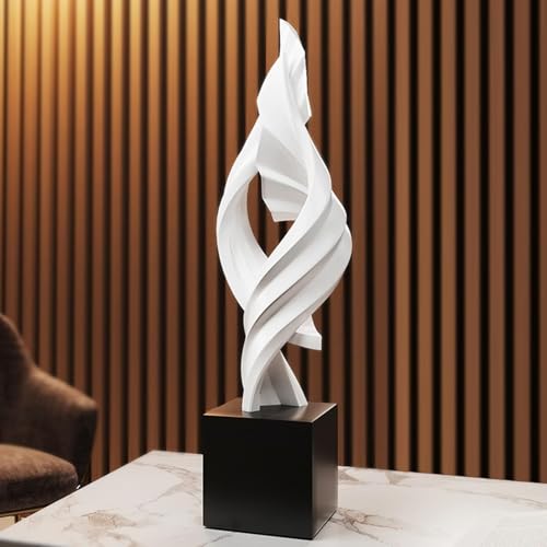 Cool Stuff to Put on Shelves Modern Abstract Sculpture Decoration, White Resin Tabletop Decorative Item Room Decor Aesthetic(White B) - color: White B