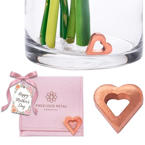 Flower Food Alternative for Fresh Cut Flowers. Copper Charm Keeps Flower Water Clean and Clear. Just Place it in the Vase, Reusable (1) - color: Heart, size: Pack of 1