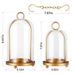 Glass Hurricane Candle Holder Decorative Gold Candle Lantern, Pillar Candlestick Holders Set of 2, Hanging Metal Holder Modern Table Centerpieces, Antique Brass - color: Gold