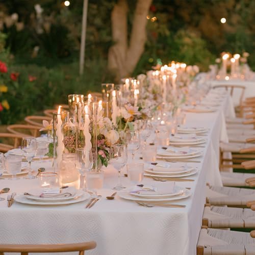 Hurricane Candle Holder Thickened Cylinder Covers 4 Pcs Taper Candle Sticks Holder Glass Tall Candlesticks Holders Centerpiece for Wedding Dining Table - color: Clear