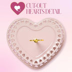 Paris Hilton 2-Tier Heart Serving Tray, Iconic Ceramic Stoneware with Metal Handle, Easy Assembly for Stylish Display, 9-Inch and 7-Inch Plates, Pink