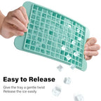 Mini Ice Cube Tray for Freezer: FDDBI Small Ice Trays for Freezer with Bin - 117×4PCS Easy Release Nugget Ice Tray - Crushed Ice Tray with Container - color: blue-gray