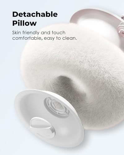 Viozon Tablet Stand Pillow, Compatible with 4.7"-13" Phone/Tablet, iPad, iPhone, Samsung, Google, Kindle, 360°Adjustable Phone Holder for Bed with Soft Plush Fabric, and Detachable Bowl, White - color: White