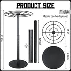 Shimeyao Medal Hanger Display Rotatable Medal Holder DisplayRotating Metals Display Rack Adjustable Award Holder Stand for Basketball Running Sports Race, 45+ Plaques - color: Black
