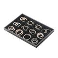 Jewelry Organizer Tray，Stackable Jewelry Drawer Organizer for Beads Rings Earrings Storage Display (Black, 12 Grids) - size: 12 Grids