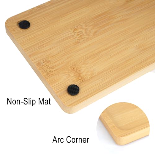 Bamboo Vanity Tray, Bathroom Sink Vanity Trays Bathroom Counter Tray for Organizing and Decor Display Toilet Tank Top Tray Bamboo Tray Table Tray Rack 11.8 x 6 x 0.7 inch - color: Light Wood