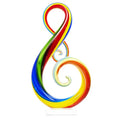 Luxury Lane Hand Blown Treble Sommerso Art Glass Sculpture for Home Decor Rainbow 11 inch Tall Centerpiece Table Decoration - size: 11" tall