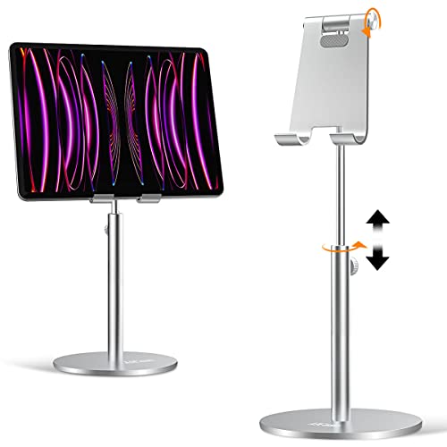 AICase Upgraded iPad Stand - Adjustable Desk Stand for iPad Pro 9.7, 10.5, 11, 12.9 Air Mini 5th/6th Gen, Samsung Tablet, Tab (3.5-13") - color: Silver - Upgraded