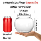 YOUEON 4 Pcs Small Glass Bubble Bowl Vases 6" W x 4.5" H, Round Floating Candle Holders, Glass Terrarium Bowls, Globe Flower Vase Centerpiece for Wedding Event Home Decor