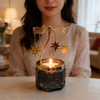 kingnero Lavender Scented Candle Carousel Rotary Candle Holder Spinning Tea Light Birthday Gifts for Women, Mom, Wife, Girlfriend, Sister, Female Friends, (North Star) - color: North Star