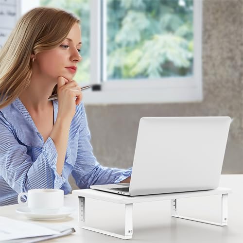 BESIGN MS01 Monitor Stand Riser, Height Adjustable Laptop Stand, Computer Monitor Stand for Monitor, Computer,Laptop,Printer (White) - color: White
