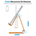 OMOTON Foldable Cell Phone Stand, C4 Portable Aluminum Phone Holder, Adjustable Phone Dock Cradle Compatible with iPhone 17/16/15 Pro Max Air, Samsung Galaxy, Small Tablets, Smart Phones, Orange - color: Orange