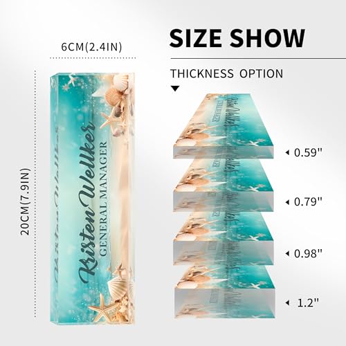 Desk Name Plate Personalized, Name Plate for Desk, Custom Office Desk Decor Office Gifts for Women Men, Acrylic Desk Accessories Employee Appreciation Gifts for Boss, Manager, Teacher, Nurse - color: Blue Underwater World