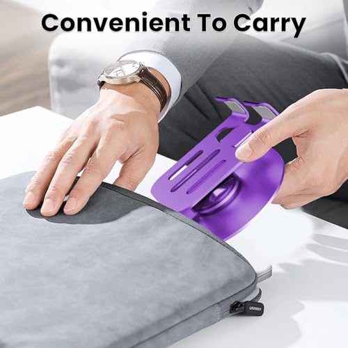 Universal Metal Cell Phone Stand, Multi-Angel Adjustable 360° Rotation Non-Slip Metal Phone Stand Compatible with iPhone 17 16 Pro Max and All Smartphones (Purple) - color: Purple