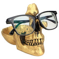 Mrlikale Skull Glasses Stand Holder, Creative Eyeglasses Holder, Sunglasses Spectacle Display Rack, Key Holder Resin Sculptures for Entryway, Home, Office, Desk, Nightstand (Gold) - color: Gold