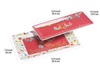 Bico Red Spring Bird Ceramic 14 inch Rectangular Serving Platter, Set of 2, for Serving Salad, Pasta, Cheese, Ham, Appetizer, Microwave & Dishwasher Safe