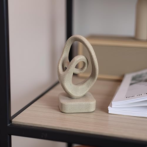 Abstract Modern Ribbon Decorative Sculpture, Knot Sculptures,Home Decor,Coffee Table Statues,Dining Living Room Desk Decor,Shelf Decoration (Beige-B) - color: Beige-b