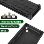 5 Pack Rectangular Plant Saucer 16 Inch Plastic Plant Flower Drip Trays Pots with Removable Drainage Hole Heavy Duty Water Drip Tray for Windowsill, Indoor Outdoor Planter Saucers for Garden Balcony - size: 5pcs-16 Inch