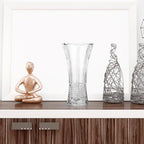CS Crystal Vase 12-inch high, Water Ripple Design, for Flowers & Decor. Lovely Nice Shiny Piece. Perfect as a Gift, Suitable for All Occasions. - style: Water Ripple Design