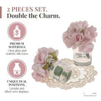 2Pcs 1:12 Scale Glass Vase with Flowers Set, Decorative Accessories for Mini Scene, Mini Decoration Dollhouse Décor