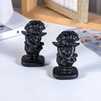 Nupuyai Hand Carved Cupid Angel Statue for Home Decor, Natural Black Obsidian Crystal Figurine Stone Sculpture Decoration for Fengshui - style: Cupid Angel