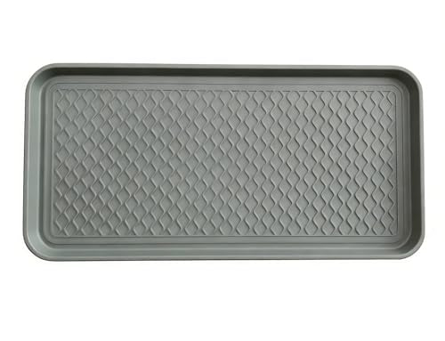 Hard Plastic Boot Tray for Entryway,Boot Mat,Shoe Tray,Shoe Mat for Indoor and Outdoor Use (Gray Grid (Hard Plastic) 2Pcs, 29.5X14.9 inch) - color: Gray Grid (Hard Plastic) 2pcs, size: 29" x 14" x 1.2"