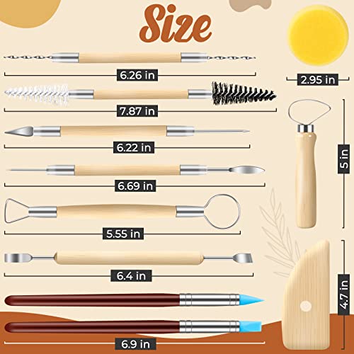 Jetmore 35 Pack Clay Tools Kit, Pottery Tools & Sculpting Tools, Polymer Modeling Clay Cutters Sculpture Set for Carving, Ceramics, Molding, DIY - color: 35 Pack