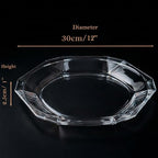 Patisserie Cake Glass Serving Platter 12” (30 cm) – Elegant Clear Presentation Plate for Cake, Desserts, Cheese, Appetizers & Table Decor (Hexagonal 12'')