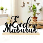 COCHIE Metal Eid Mubarak Sign, Ramadan Decorations for Home, Shelf, Mantel, Indoor, Moon Star Eid Decor, Eid Mubarak Ramadan Table Top Party Decoration (Eid) - style: Eid