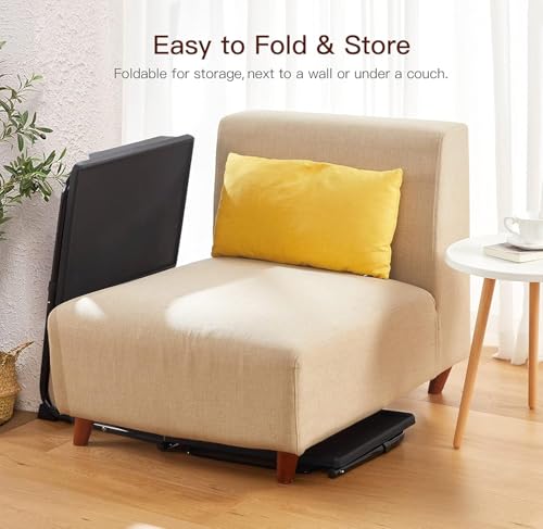 HUANUO TV Tray, Adjustable TV Tray Table - TV Dinner Tray on Bed & Sofa, Comfortable Folding TV Tray with 6 Height & 3 Tilt Angle Adjustments (Black) - color: Black