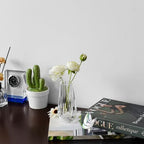 Small Crystal Flower Bud Vase Decorative Vase for Home or Dinner Table Outline Dimensions W2.8 x H5.9 with Gift Box - size: 7x15cm