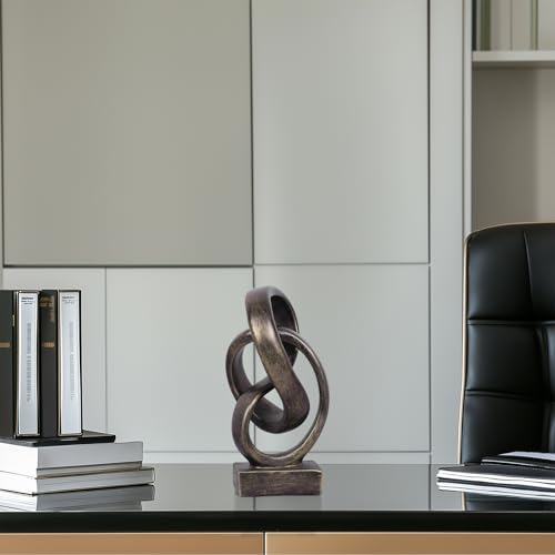 DOVDOV Abstract Bronze Rope Knot Statue, Geometric Decor, Living Room Coffee Table Bookshelf countertop Bronze Decor, Office Coffee Table entryway entryway Desktop Decor. - color: Bronze