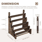 TOPNEW 5 Tier Wooden Bracelet Holder, Scrunchie Bangle Watch Necklace Display Storage Jewelry Holder Stand Display Organizer, Brown - color: 5 Tier Brown