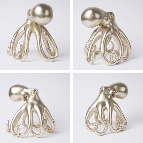 Octopus Statue Abstract Sculpture Decor Modern Gift Table Centerpiece Figurine for Home Office Living Room Polyresin 8.7 Inch
