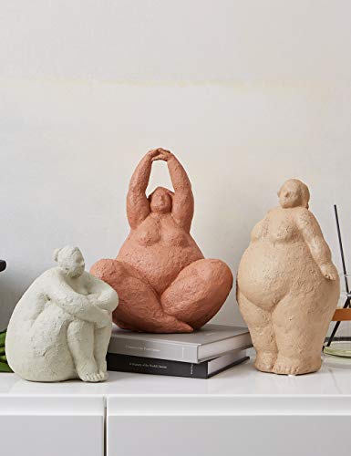 HAUCOZE Lady Sculpture Woman Figurine Gift Modern Home Decor Statue for Living Room Bedroom Office Polyresin 10 Inch