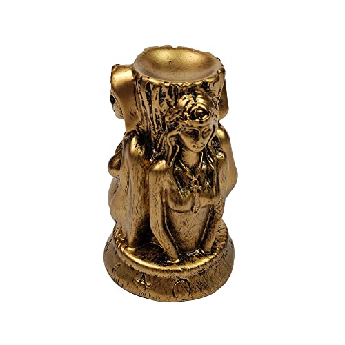 Witch Three Holy Crystal Ball Stand Sphere Display, Natural Healing Feng Shui Glass Orb Holder Base Statue Decoration, for 30mm-80mm Sphere - style: Witch Three Saints