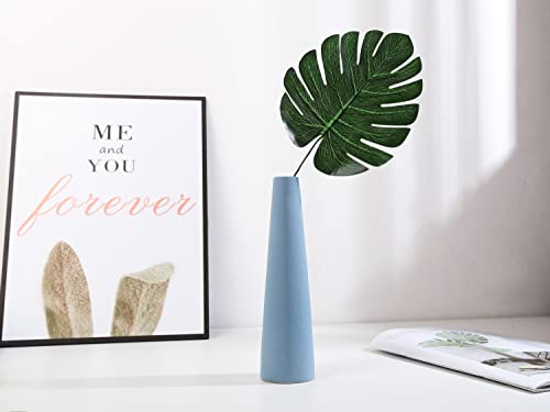 Ceramic Vase, Modern Home Decor Ceramic Vases, Frosted Porcelain vase, Grey Minimalist vases,Living Room Decoration，Ideal Shelf, Best Decoration. (Blue) - color: Sj White