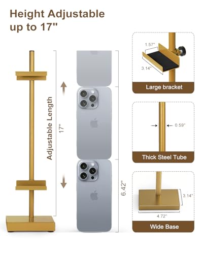 Adjustable Tabletop Easel Stand, Gold Picture Easels for Display Up to 17" H, Metal Picture Frame Holder Stand Table for Art, Photo (2 Pack) - color: Gold 2Pack