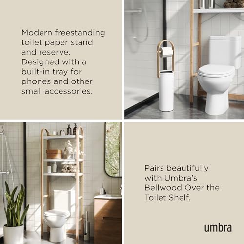 Umbra Bellwood Toilet Paper Stand Holder with Reserve Storage Compartment for 3 Rolls